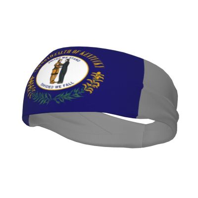 Kentucky State Flag Print Workout Headbands, Sports Outdoors Sweatbands for Men Women, for Running Cycling Yoga
