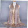 AMOYER 1pc Fashion Women's Long Scarves Shawls Soft Lightweight Feeling Formal Neckerchief Cotton with Gold Thread view 3