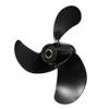 7 7/8 x 7 1/2 Aluminum Alloy Propeller 6011-079-07P 3 Blade for Honda Boat Outboard 5HP Engine Black R view 4