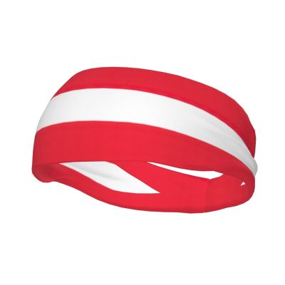 Austrian Flag Print Workout Headbands, Sports Outdoors Sweatbands for Men Women, for Running Cycling Yoga