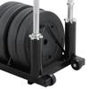 Topeakmart Barbell Weight Plate Bumper Stand,Powder-Coated Steel Frame view 4