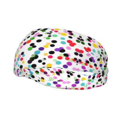 Twister Polka Dots Print Workout Headbands, Sports Outdoors Sweatbands for Men Women, for Running Cycling Yoga