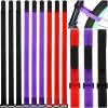 12 Pieces Bike Rack Straps 23.6 Inches Adjustable Bike Cinch Straps Wheel Stabilizer Bicycle Accessories for Transporting Bicycles(Black, Purple, Red)
