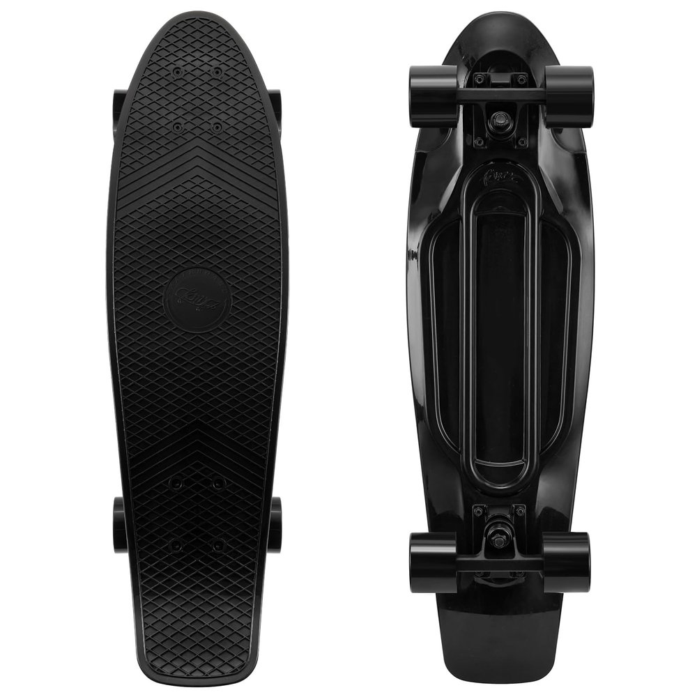 KMX Skateboard 27 Inch, Classic Cruiser Skateboard for Beginners and Advanced, Mini Cruiser Board for Boys, Girls, Kids, Students, Adults, Teens Penny Board(27 Black)