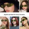 Dollger Rectangle Sunglasse For Women Trendy Retro Transparent Green Sunglasses Chunky green Sunglasses view 4