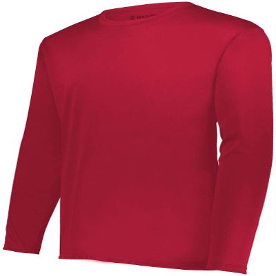 Holloway Youth Momentum Long Sleeve Tee S Scarlet