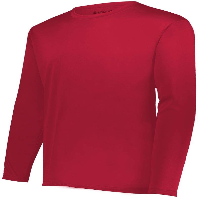Holloway Youth Momentum Long Sleeve Tee S Scarlet