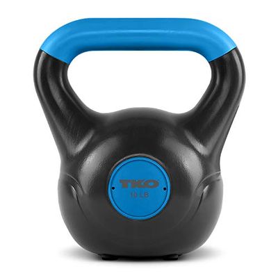 TKO Kettlebell | Dumbbell Weight, Plastic Shell for Home Gym, Workouts, Men and Women Cross Training, Core Fitness, Weightlifting, Fat Burning| 10 lbs / 4.5 kg DUO TONE, Black/Navy