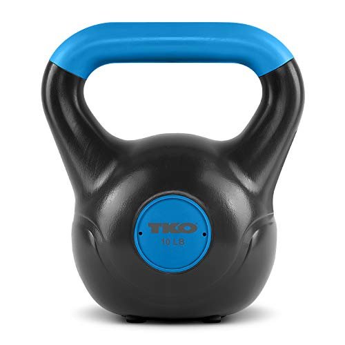 TKO Kettlebell | Dumbbell Weight, Plastic Shell for Home Gym, Workouts, Men and Women Cross Training, Core Fitness, Weightlifting, Fat Burning| 10 lbs / 4.5 kg DUO TONE, Black/Navy
