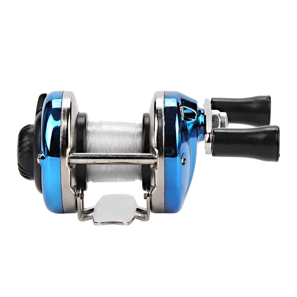 Metal Practical Portable Solid Spinning Fishing Reel, Casting Reel, for Ice Fishing Outdoor Fishing(Blue)