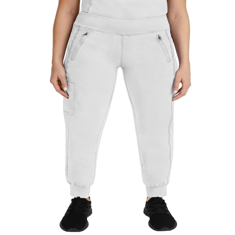 Healing Hands Women's Scrub Jogger Pant Tara with 6 Pockets, Durable, 2-Way Stretch and Easy Care Fabric - 9233T, XS Tall, White