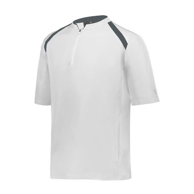 Holloway Mens Clubhouse Short Sleeve Pullover Cage Jacket - Ultimate Athletic Performance Wear for Maximum Mobility 4X White/Graphite