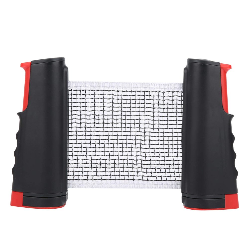 Easy to Install Plastic Material Table Tennis Net, Convenient Reelable Design Retractable Tennis Net, for Children Adult(Black red)