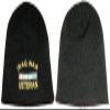 Iraq War Vet Veteran Ribbon Embroidered on 8" Black Knit Beanie Skull Cap view 2