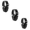 Walker's Razor Slim Shooter Electronic Hunting Folding Sound Dampening Hearing Protection Earmuffs with 23dB Noise Reduction, Black Patriot, 3 Pack view 1