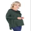 24seven Comfort Apparel Oversized Long Sleeve Maternity Dolman Top Olive view 2