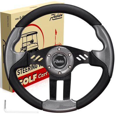 Roykaw Golf Cart Universal Steering Wheel Compatible with EZGO RXV TXT, Club Car DS Precedent Tempo, Yamaha G29 Drive Drive 2,Universal Design for Most Golf Cart