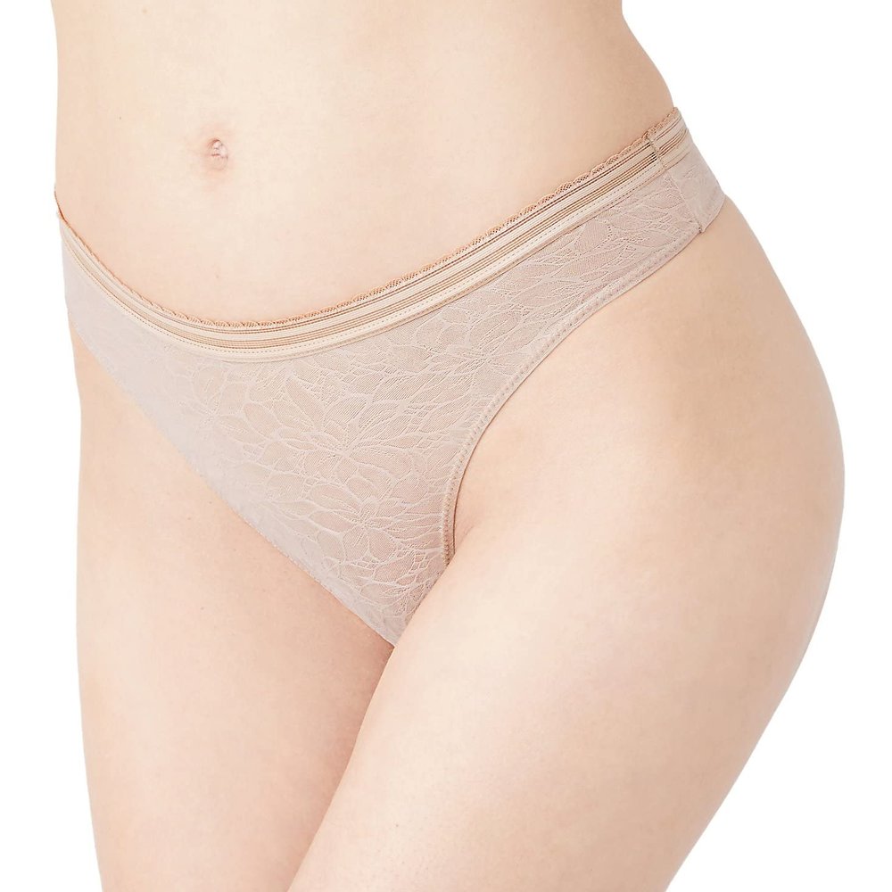 b.tempt'd by Wacoal Women's Etched In Style Thong Panty, Au Natural, X-Large