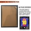 Snail 32"x24" Jersey Frame Display Case Wooden Wall Mounted Matt Black Shadow Box for Baseball Basketball Football Soccer Hockey Sport Shirt, Plus Displaying Two Idol's Photos and One Signature view 3