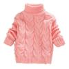 1-8 Years Children's Sweater Boys Girls Solid High Neck Pullover Twist Knitted Sweater (Pink,3-4 Years) view 1