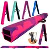 Marfula 6 FT / 8 FT / 9 FT Folding Gymnastics Beam Foam Balance Floor Beam - Extra Firm - Suede Cover - Anti Slip Bottom with Carry Bag For Kids/Adults Home Use (Pink Purple-Camo, 6 FT) view 1