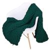 Elero Chunky Knit Throw Blanket Chenille Yarn Soft Cozy Bulky Knitted Blanket for Sofa Bed Chair Large Hand Made Boho Home Decor Emerld Green 40x48 view 1