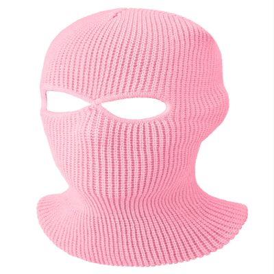 SATINIOR 2-Hole Knitted Ski Mask Full Face Mask Cover Neck Gaiter Winter Balaclava Warm Knit Beanie for Outdoor Sports(Medium,Pink)