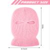SATINIOR 2-Hole Knitted Ski Mask Full Face Mask Cover Neck Gaiter Winter Balaclava Warm Knit Beanie for Outdoor Sports(Medium,Pink) view 3