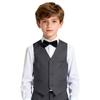 Lycody Boys Vest for Kids Dress Suit Vest Waistcoat Wedding Outfit Dark Gray Size 12 view 1