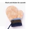WFF Children's Neck Hanging Gloves with Plush Thickening Cute Cartoon Rocket for Boys and Girls Infants 1-3 Years Old (Color : D) view 2