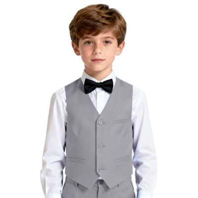 Boys Vest for Baby Toddler Kids Ring Bearer Suit Vest Gray Size 14