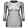 Agoky Womens Long Sleeve Sheer Mesh See Through Bodycon Cover Up Dress Beach Cover Ups Black S view 1