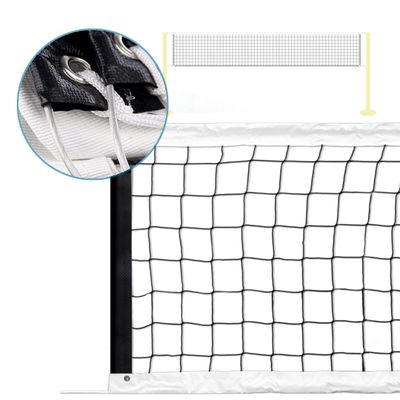 PROGOAL Replacement Professional Sports Volleyball Net with High Strength Cable & Two Side Tape Reinforcement Dowels4 Inch Square Mesh Heavy-Duty Net for Indoor OutdoorStandard 3'H x 32'L