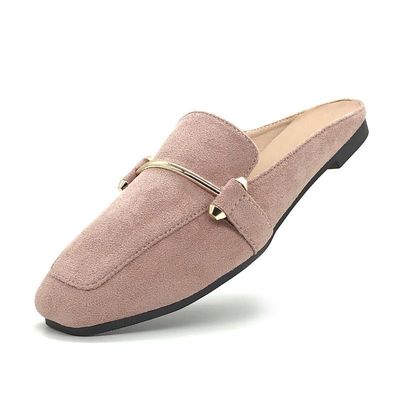 Starella Mules for Women Flats Slip On Loafers Open Back Shoes Buckle Mules Pink EU42/US 9.5