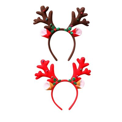 SOLUSTRE 2pcs Christmas Headbands for Adults Womens Hair Bands Deer Costume Headband Gifts Christmas Reindeer Deer Ears Headband Reindeer Headwear Antlers Miss Decorations