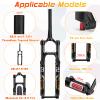 BUCKLOS 26/27.5/29 inch MTB Fork 120mm Travel, 1-1/8" Straight/Tapered Mountain Bike Fork Rebound Adjust, 15mm100mm Axle, Manual Lockout Air Shocks view 2
