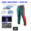 SCREENSHOT Men's Athletic Fitness Slim Fit Workout Track Pants BASIC S41700-Green/Red-5XLarge view 2