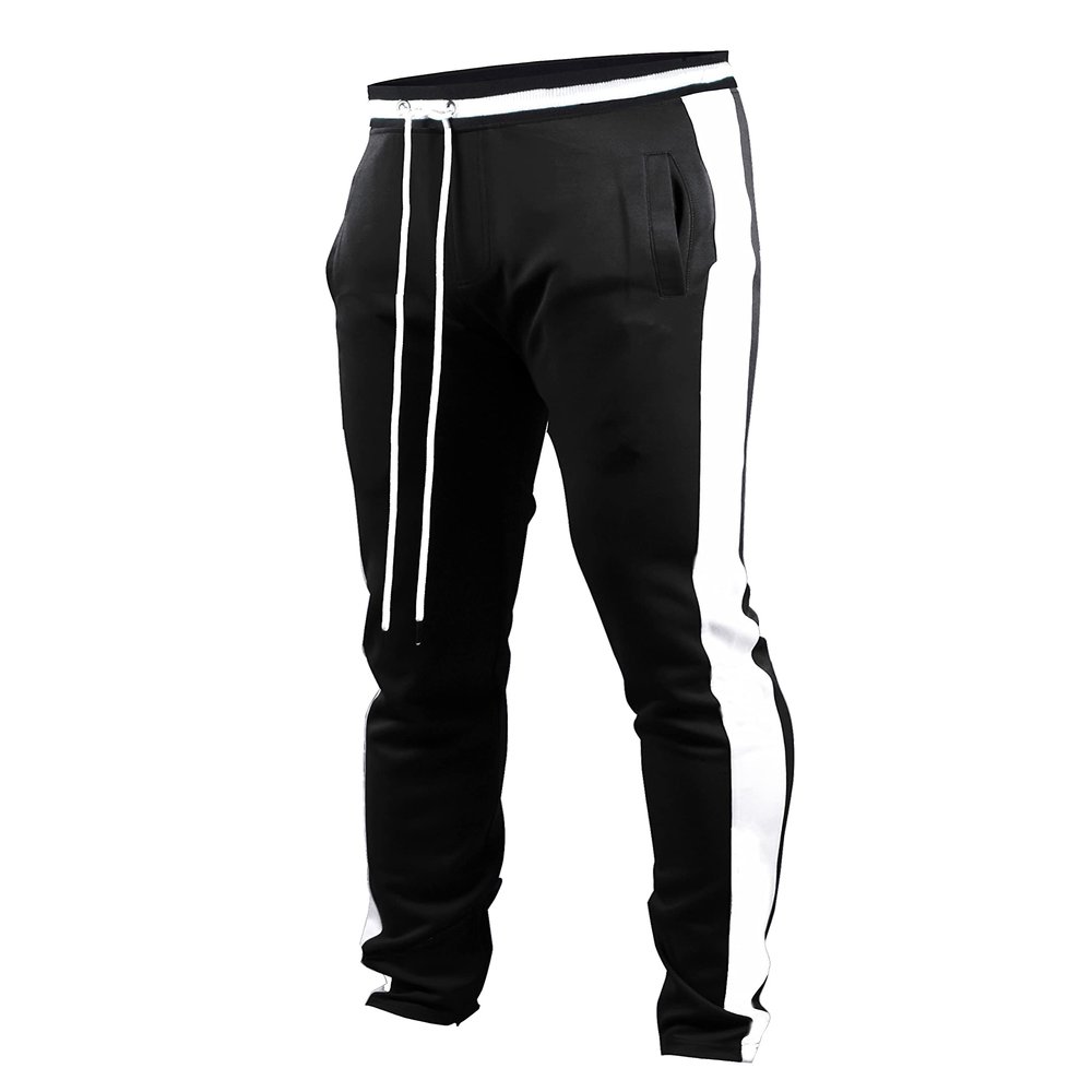 SCREENSHOT Men's Athletic Fitness Slim Fit Workout Track Pants BASIC S41700-Black-4XLarge