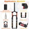 BUCKLOS 26/27.5/29 inch MTB Fork 120mm Travel, 1-1/8" Straight/Tapered Mountain Bike Fork Rebound Adjust, 15mm100mm Axle, Manual Lockout Air Shocks view 2