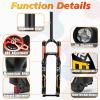 BUCKLOS 26/27.5/29 inch MTB Fork 120mm Travel, 1-1/8" Straight/Tapered Mountain Bike Fork Rebound Adjust, 15mm100mm Axle, Manual Lockout Air Shocks view 4
