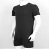 Lejafay Men's Adult Short Sleeve Button Crotch Shirt Slim Fit Active Wrestling Leotard Romper Black Large view 4