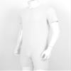 Lejafay Men's Adult Short Sleeve Button Crotch Shirt Slim Fit Active Wrestling Leotard Romper White XX-Large view 4