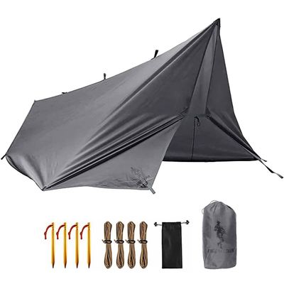 FREE SOLDIER Waterproof Portable Tarp Multifunctional Outdoor Camping Traveling Awning Backpacking Tarp for Shelter Rain (Gray 1010.5ft)