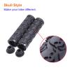 2 Pcs Bike Handlebar Grips Skull Style Bicycle Grips Soft Rubber Lock-on Handle Grips for Bicycle Mountain BMX (Black) view 4
