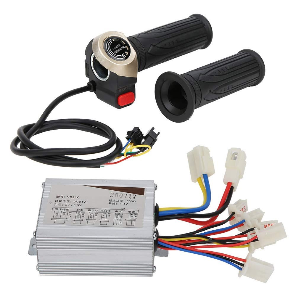 Brush Controller, 24V 500W Aluminum Alloy Throttle Handle Kit LCD Display Universal Electric Modification for DIY Enthusiasts E-Bike Scooter Custom Vehicle Projects