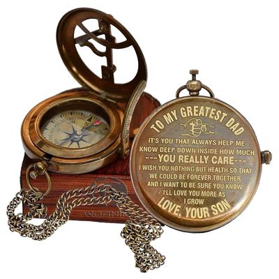 Personalized Compass, Gift for Husband, Son, to My Man, to My Fianc, Dad, Boyfriend, for Customized Compass (A-for Dad from Son)