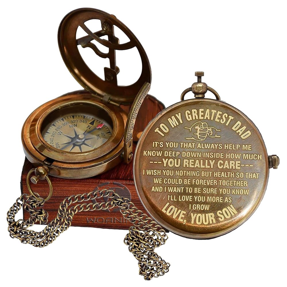 Personalized Compass, Gift for Husband, Son, to My Man, to My Fianc, Dad, Boyfriend, for Customized Compass (A-for Dad from Son)