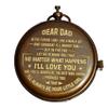 Personalized Engraved Vintage Compass- Antique Brass Poem Compass with Leather Case Gift for Men Women, Customized Compass (A-for Dad from Daughter) view 4