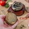 WOANIN Personalized Compass Sundial for Dad Compass Personalized Compass Engarved Antique Compass Custom Gift Brass Sundial Compass Fathers Day, dad Gift view 2