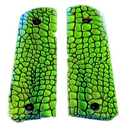 1911 Full Size Grips Compatible Replacement for Springfield Colt Rock Island Gov Custom UV Printed HD Image Green Dragon